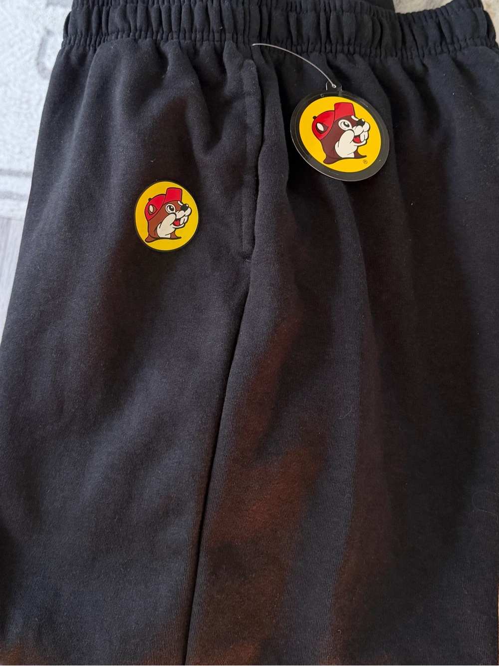 BuCee’s Young Men’s Black Jogger Pants with Character Patch